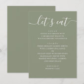 Sage Green Wedding | Minimalist Script Modern Menu (Voorkant / Achterkant)