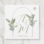 Sage Green Wedding Monogram Initials Date Elegant Bedankjes Labels (Achterkant)