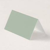 Sage Green Wedding Place Card  (Back)