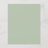 Sage Green Wedding Place Card - Gedrukte gastnaam (Achterkant)
