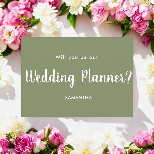 Sage Green Wedding Planner Voorstel Kaart