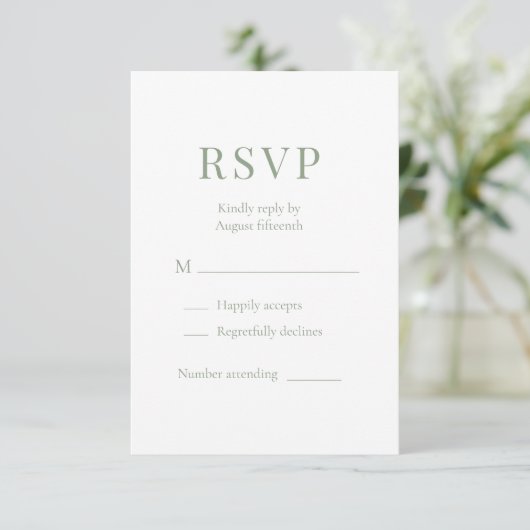 Sage Green Wedding RSVP  (Debout devant)