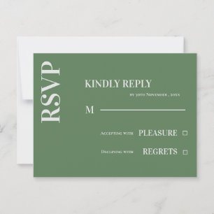 Sage Green Wedding RSVP Briefkaart