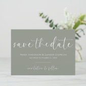 Sage Green Wedding Save the Date (Staand voorkant)