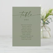 Sage Green Wedding Seating Chart | Minimalist Kaart (Staand voorkant)