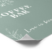Sage Green Wedding Sign. koffie Poster (Hoek)