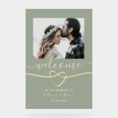 Sage Green Wedding Welcome Acryl Bord (Voorkant)