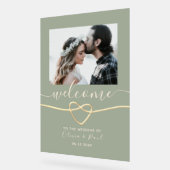 Sage Green Wedding Welcome Acryl Bord (Hoek)