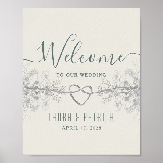 Sage Green Wedding Welcome Poster (Voorkant)