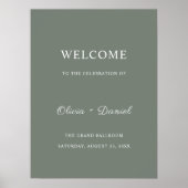 Sage Green Wedding Welkomstbord Poster (Voorkant)