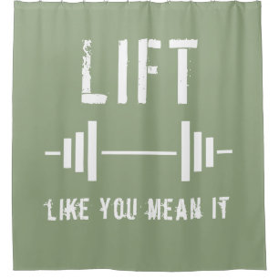 Sage Green Weightlift Fitness Gym Douchegordijn