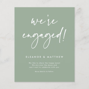 Sage Green We're Engaged Verloving Aankondiging