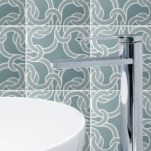 Sage Green White Celtic Knot Seamless Pattern Tile Tegeltje