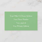 Sage Green White Classy Weddenschap Aangepaste kle Visitekaartje (Achterkant)