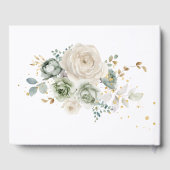 Sage Green & White Flowers Mariage Livre d'invité (Verso)