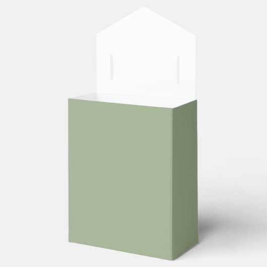 Sage Green & White Monogram Weddenschap Bedankdoosjes (Geopend)
