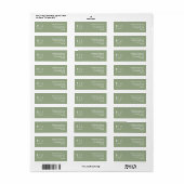 Sage Green & White Monogram Weddenschap Etiket (Full Sheet)