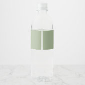 Sage Green & White Monogram Weddenschap Waterfles Etiket (Achterkant)