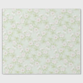 Sage Green White Rose Wedding Cadeaupapier (Vlak)