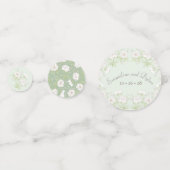 Sage Green White Rose Wedding Confetti (Voorkanten)