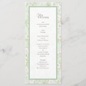 Sage Green White Rose Wedding Menus (Devant)