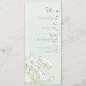 Sage Green White Rose Wedding Menus (Devant)