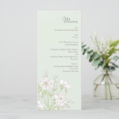 Sage Green White Rose Wedding Menus Menu (Staand voorkant)