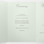 Sage Green White Rose Wedding Programs Drieluik Programma (Binnenkant midden)