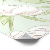 Sage Green White Rose Wedding Seating Chart Poster (Hoek)