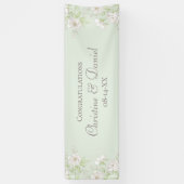 Sage Green White Rose Wedding Spandoek (Verticaal)