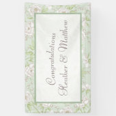 Sage Green White Rose Wedding Spandoek (Verticaal)