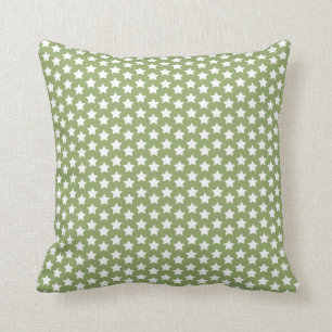 Sage Green & White Stars Kussen