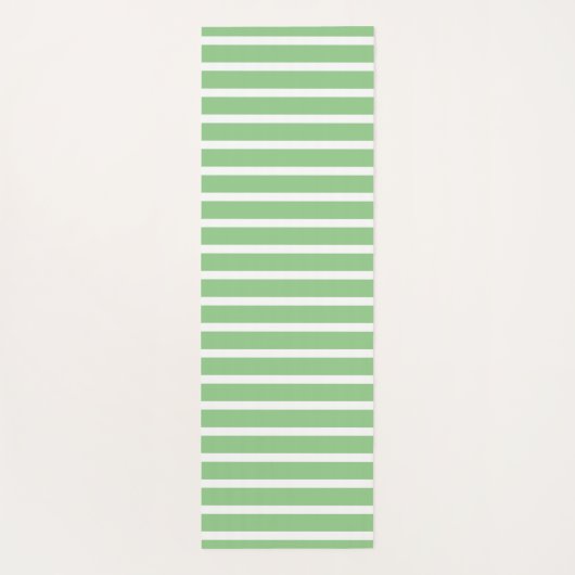 Sage Green White Stripe Spring Summer Custom Cute Yogamat (Achterkant)