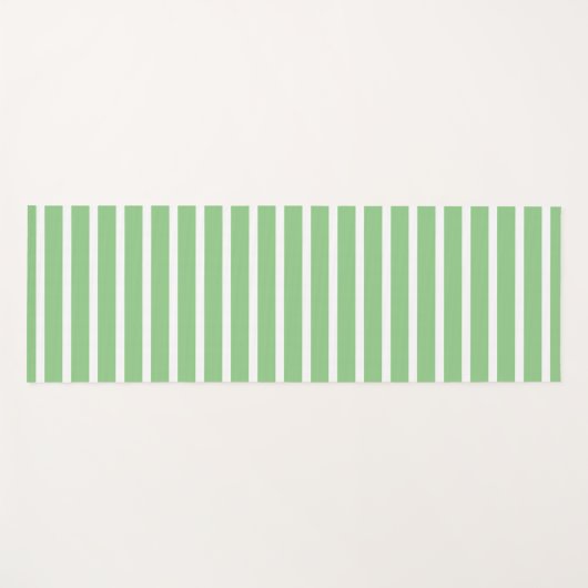 Sage Green White Stripe Spring Summer Custom Cute Yogamat (Voorkant (horizontaal))