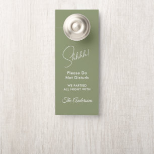 Sage Green White Wedding door Hanger
