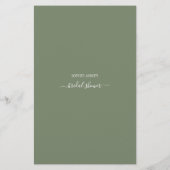 Sage Green Who Knows The Bride Shower Game (Achterkant)