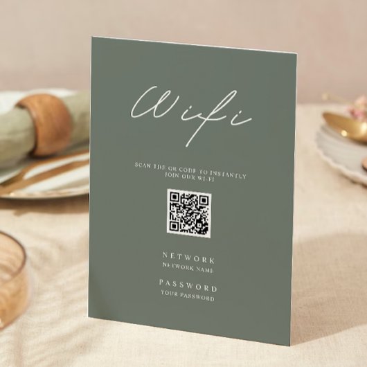 Sage Green WiFi-code, QR-code WiFi Connect Kaart