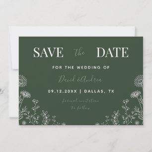 Sage Green   Wildbloemen Natuur laat Herfst Save The Date