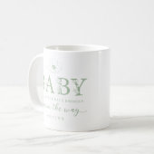 Sage Green Wildflower Baby Announcement Coffee Mug (Devant gauche)