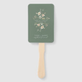 Sage Green Wildflower Bloemen Wedding Program Fan Handwaaier (Voorkant)