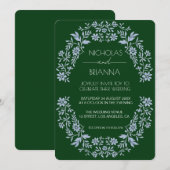 Sage Green Wildflower Bohemian Wedding Invitation (Devant / Derrière)