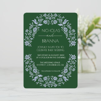 Sage Green Wildflower Bohemian Wedding Invitation