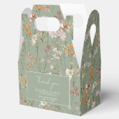 Sage Green Wildflower Boho Baby in Bloom Garden Bedankdoosjes (Geopend)