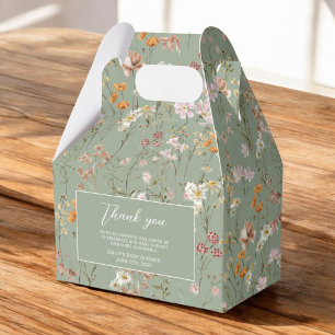 Sage Green Wildflower Boho Baby in Bloom Garden Bedankdoosjes