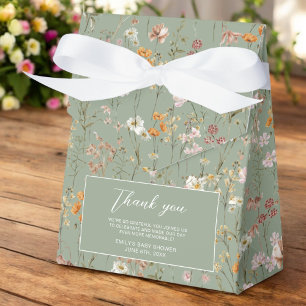 Sage Green Wildflower Boho Baby in Bloom Garden Bedankdoosjes