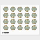 Sage Green Wildflower Boho Wedding Ronde Sticker (Vel)
