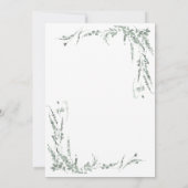Sage Green Wildflower Calligraphy Wedding Kaart (Achterkant)