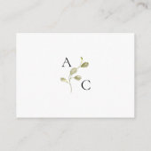 Sage Green Wildflower Crest Bruiloft QR Code RSVP Informatiekaartje (Achterkant)