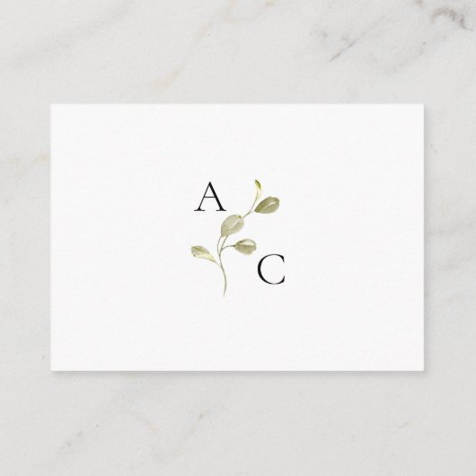 Sage Green Wildflower Crest Bruiloft QR Code RSVP Informatiekaartje (Achterkant)