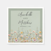 Sage Green Wildflower Floral Wedding Servet (Voorkant)